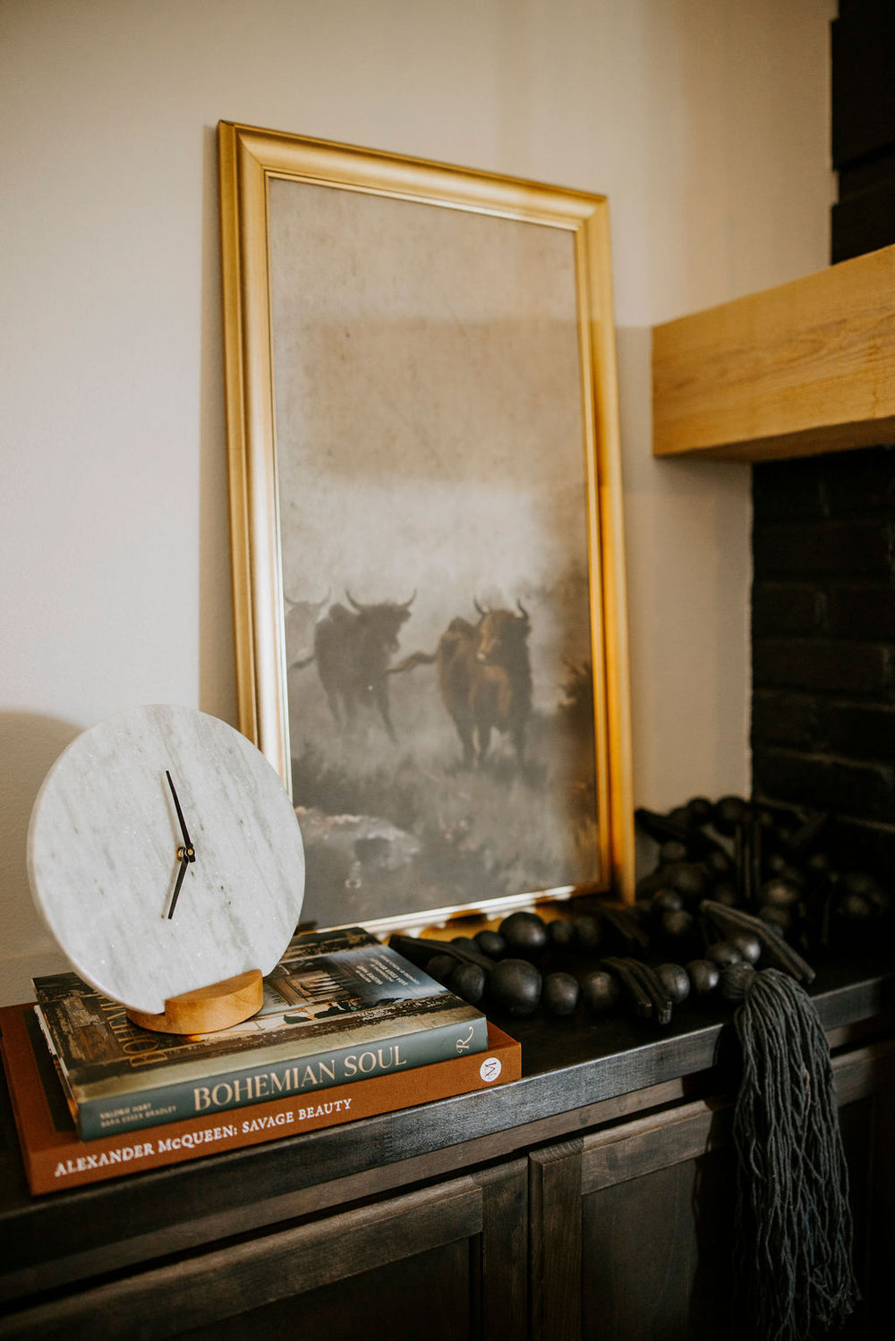 Round Marble Tabletop Clock
