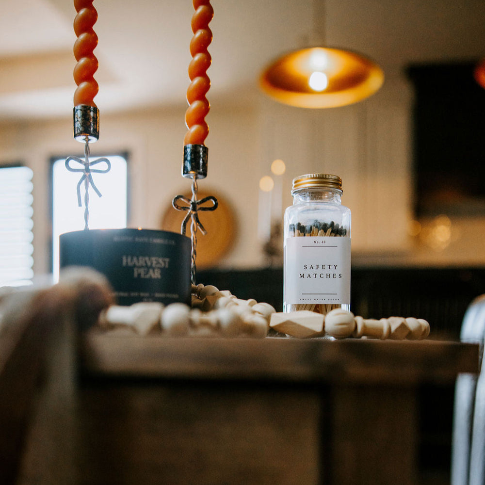 Wood Beaded Garland with Fabric Tassels