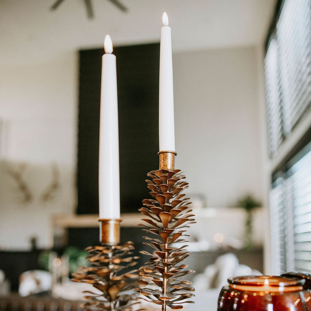 3D Flame Drop Taper Candle - Set of 2