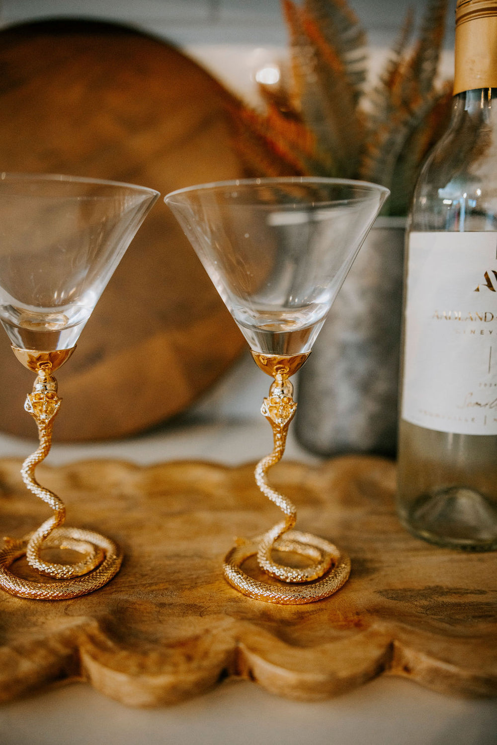 Serpent Stemmed Martini Glass