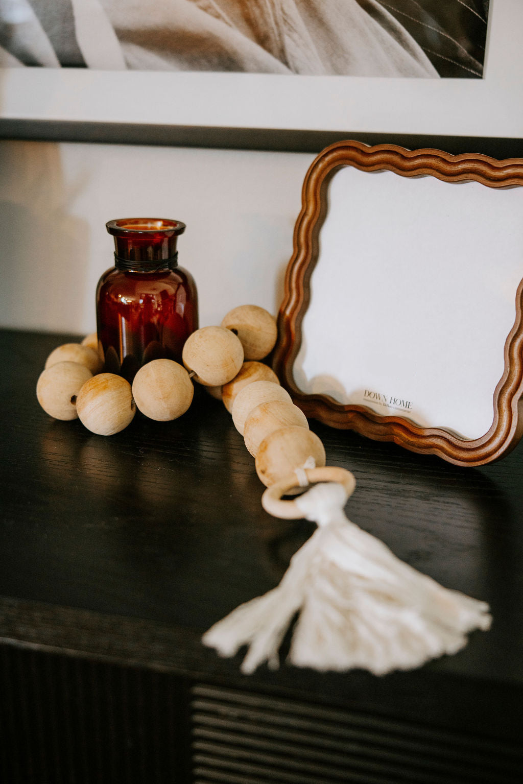 Grooved Scalloped Wooden Photo Frame
