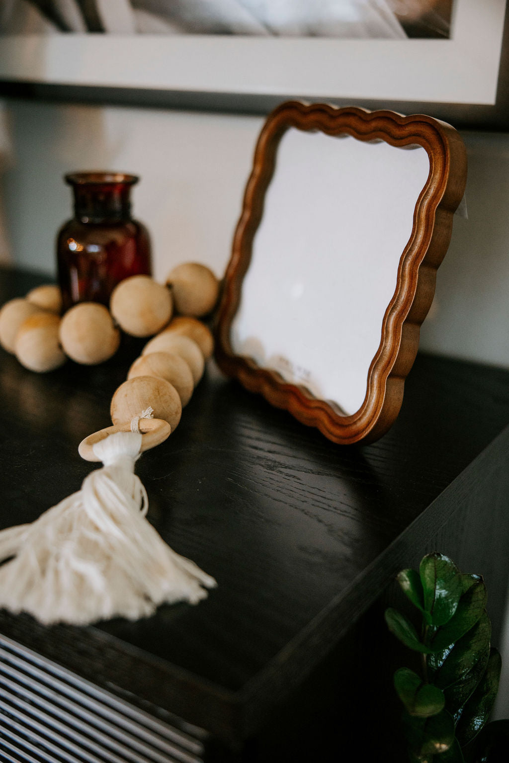 Grooved Scalloped Wooden Photo Frame