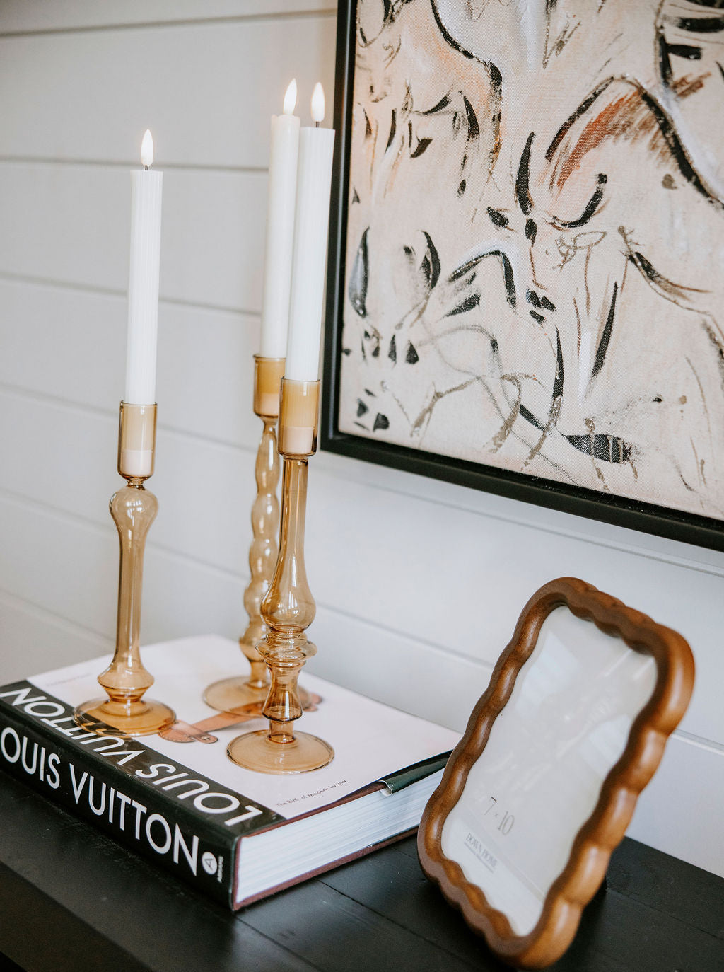 3D Flame Grooved Taper Candle - Set of 2