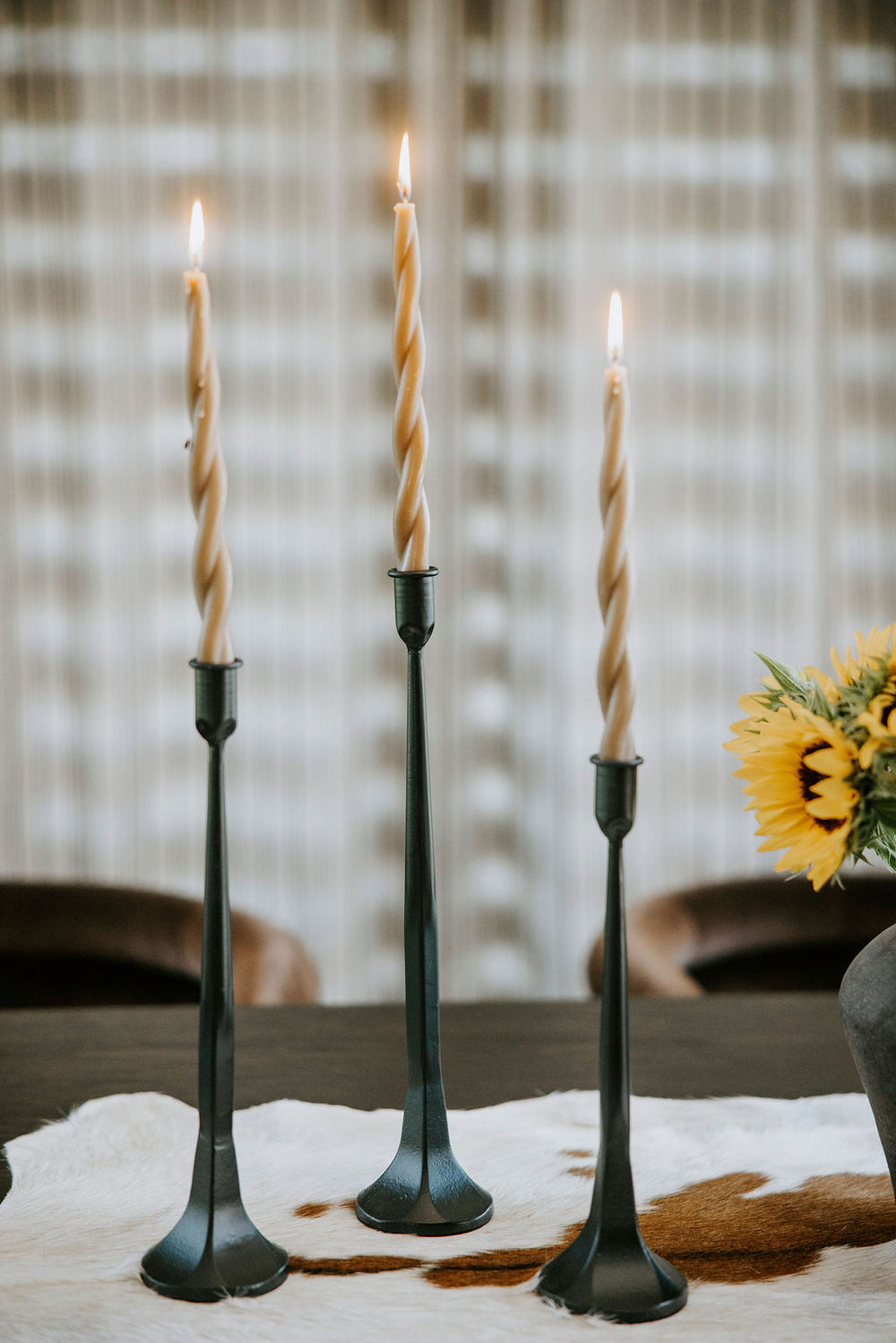 Timeless Cast Iron Taper Candle Holder - 2 Colors & 3 Sizes