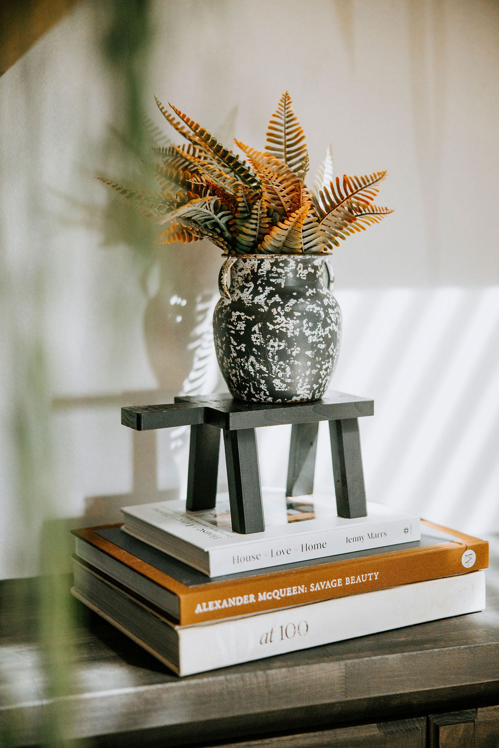 Rustic Speckled Urn Vase