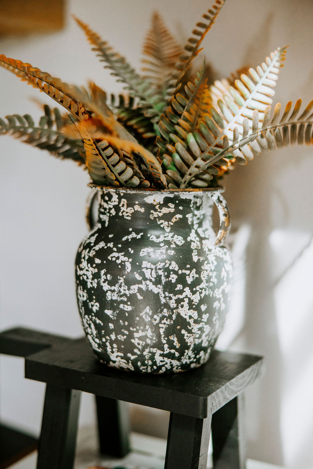 Rustic Speckled Urn Vase