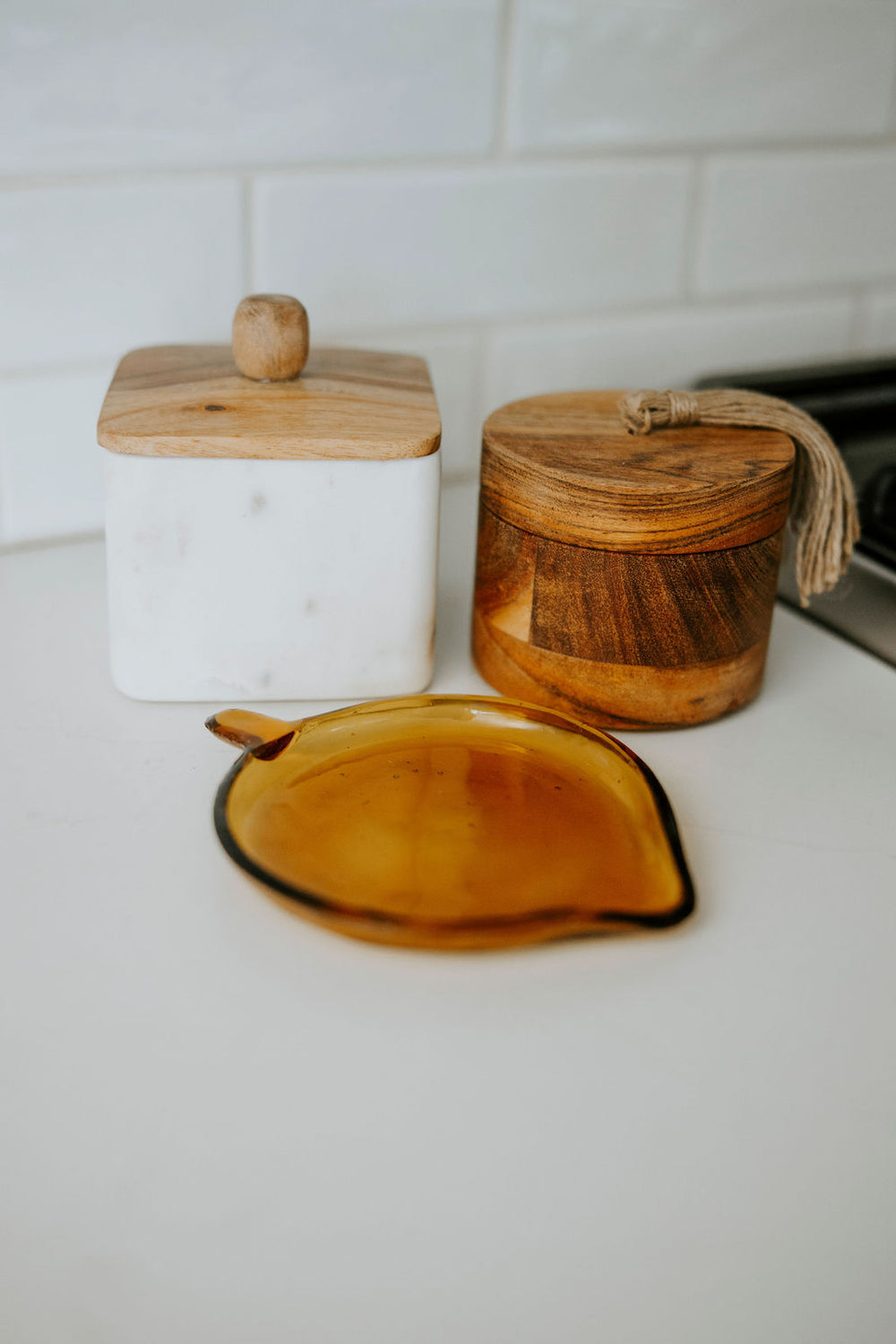 Glass Leaf Spoon Rest