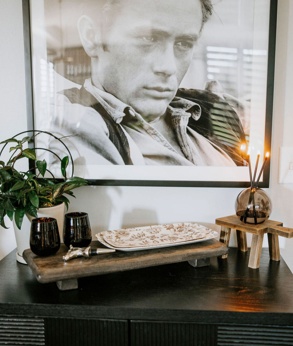 Dark Rustic Wooden Pedestal