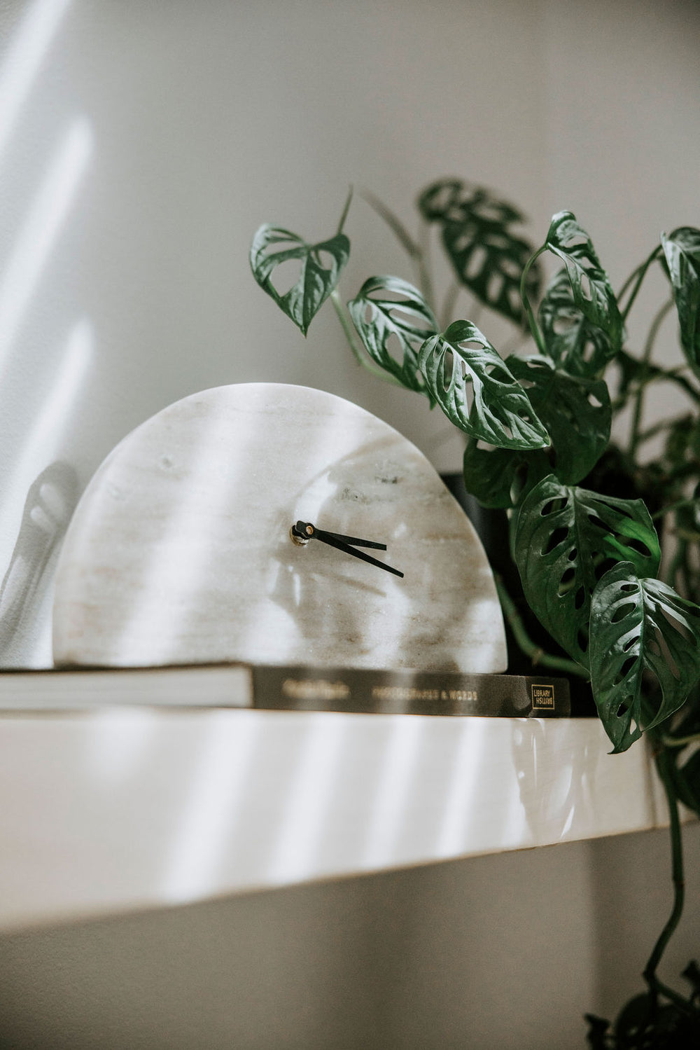 Marble Half Circle Mantel Clock
