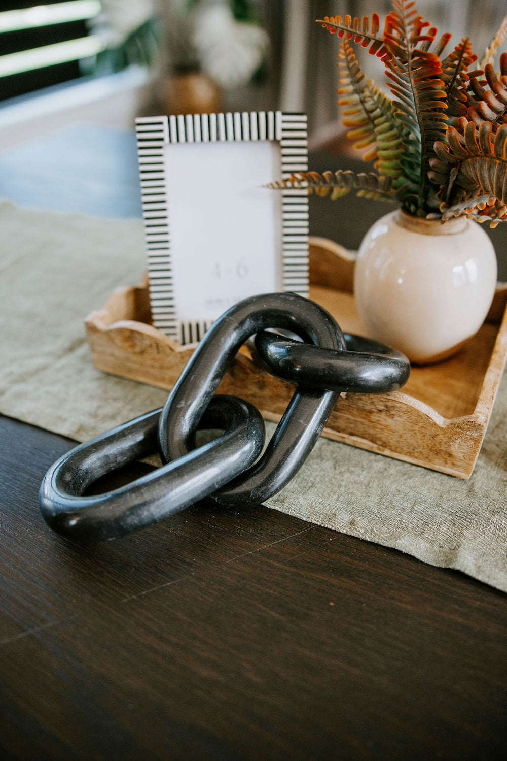 3-Link Black Marble Chain