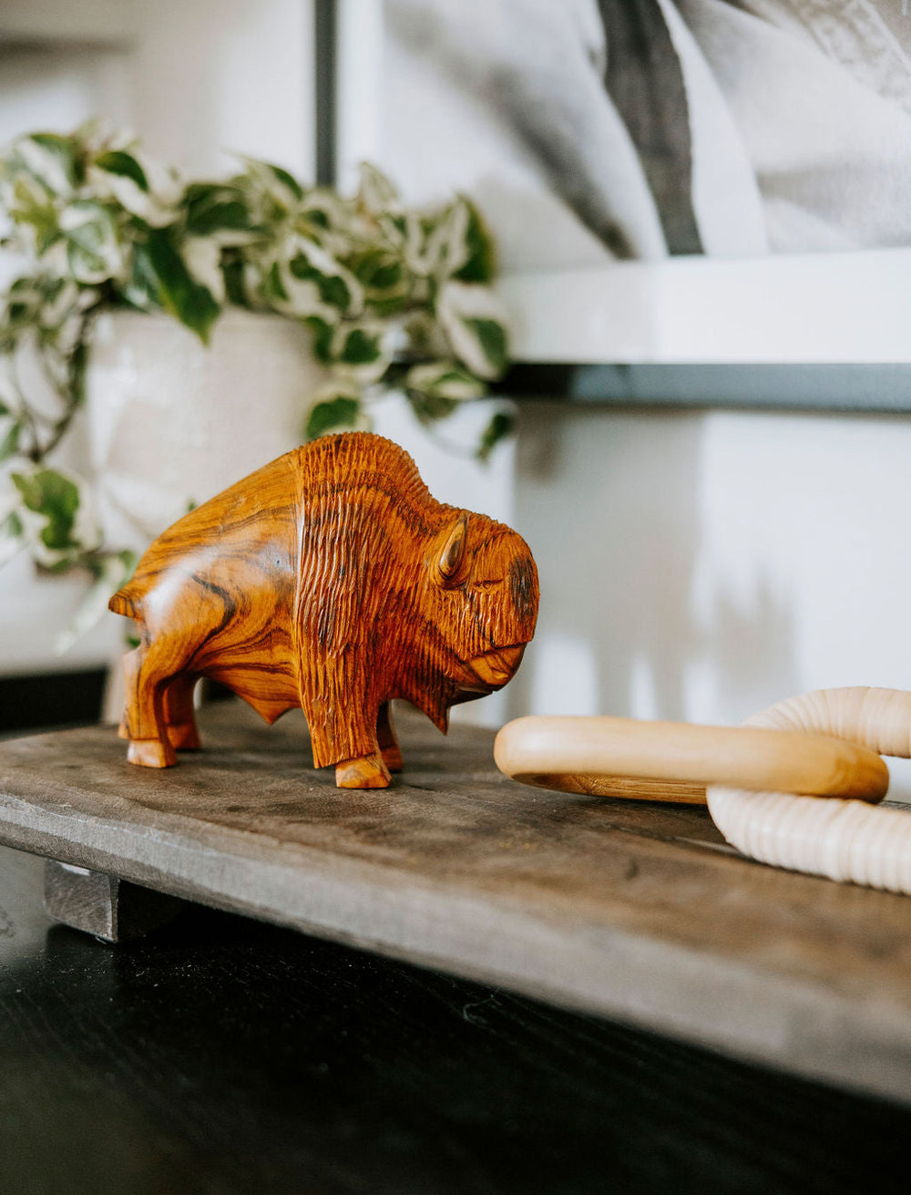Handcrafted Ironwood Bison