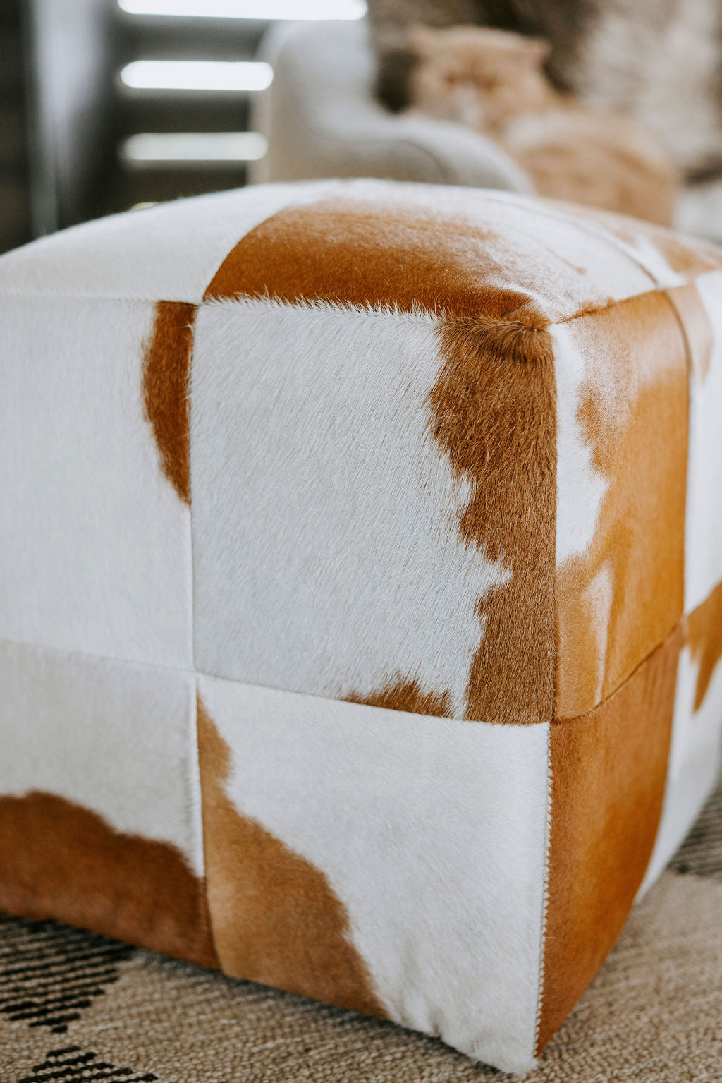 Natural Cowhide Poufs - 6 Colors