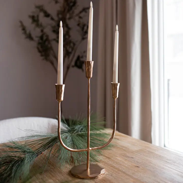 Iron 3-Arm Taper Candelabra - 2 Colors & 2 Sizes