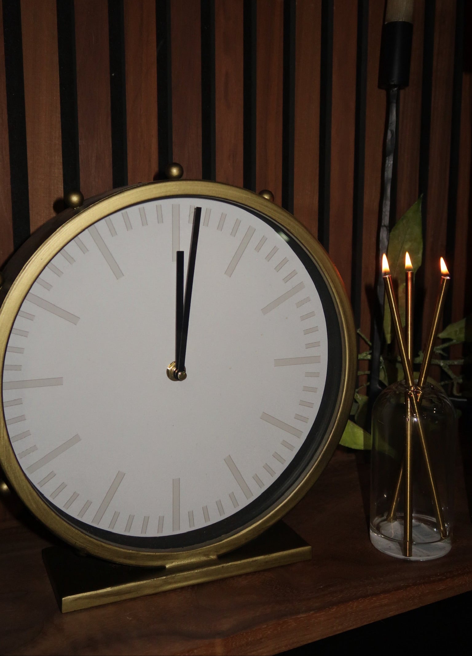 Studded Metal Table Clock