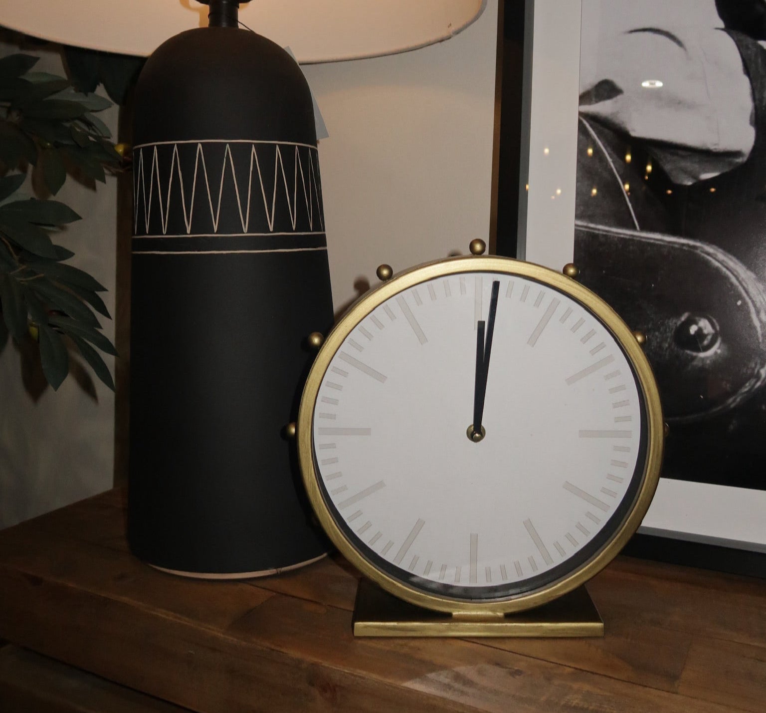 Studded Metal Table Clock