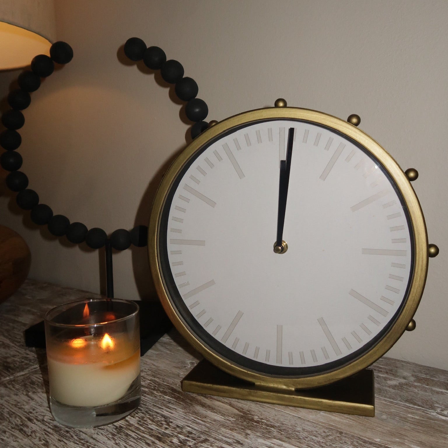Studded Metal Table Clock