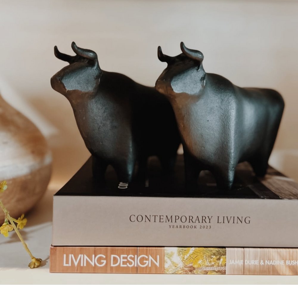 Cast Aluminum Standing Bull - 2 Colors