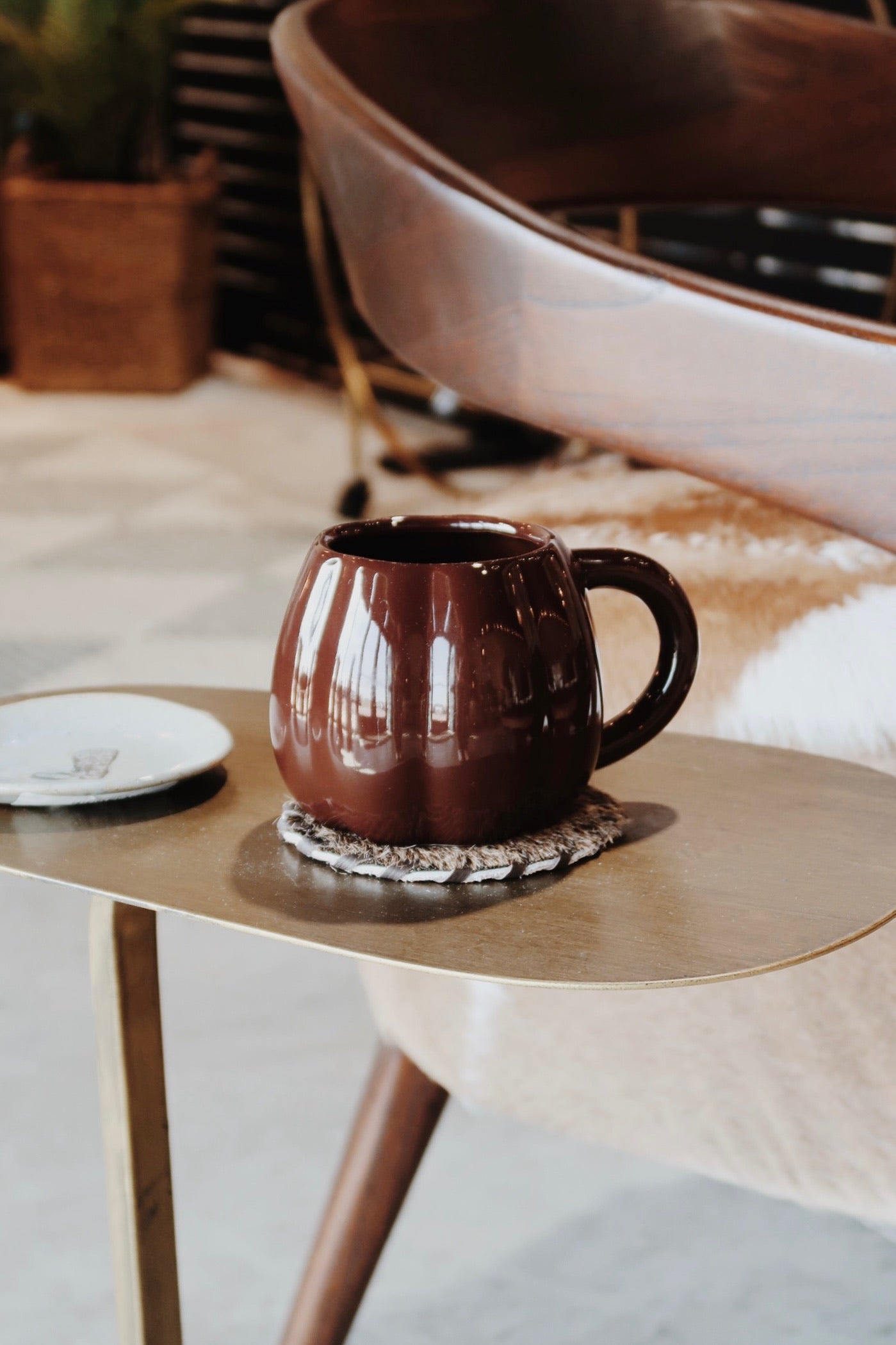 Pumpkin Shaped Ceramic Mug