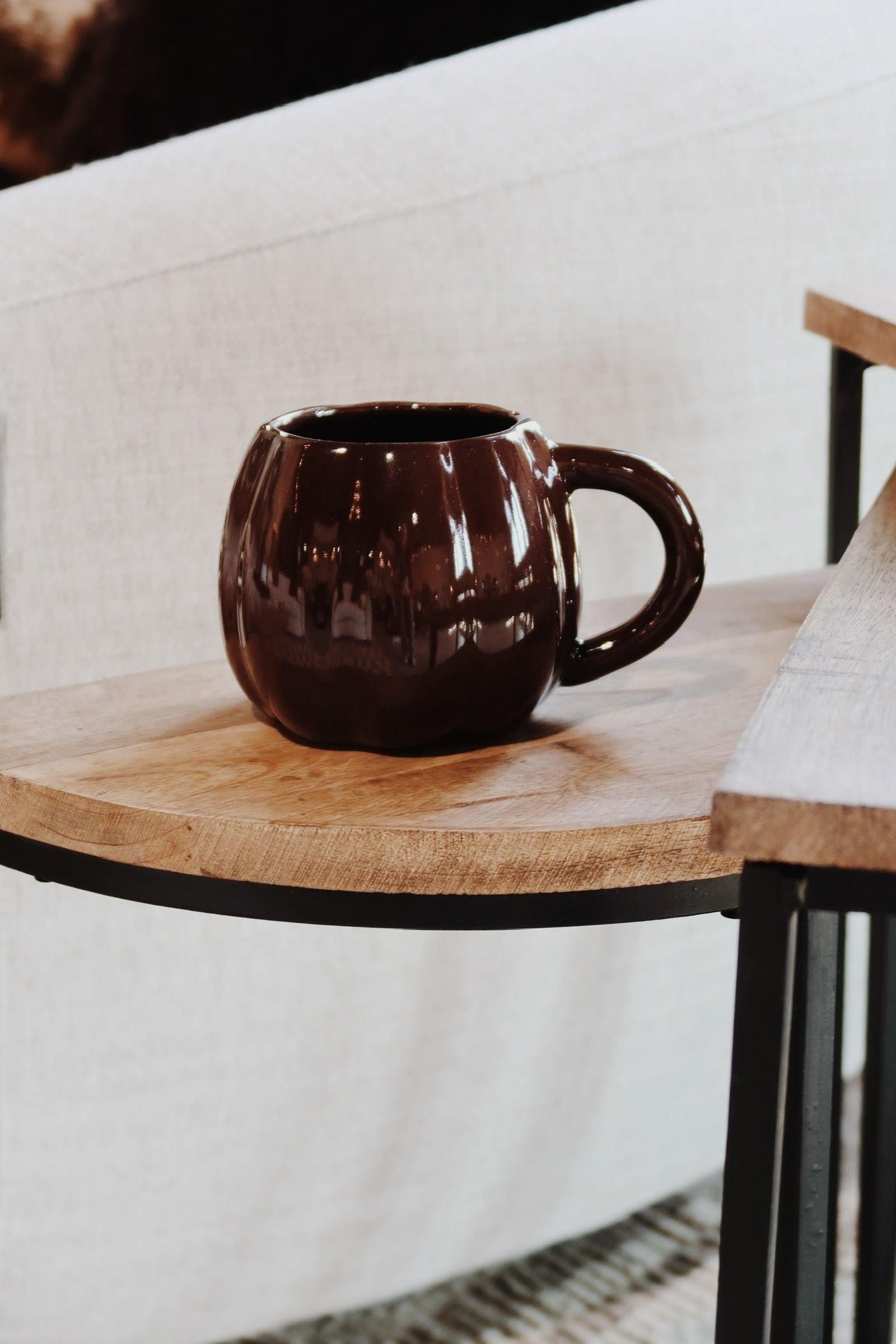 Pumpkin Shaped Ceramic Mug