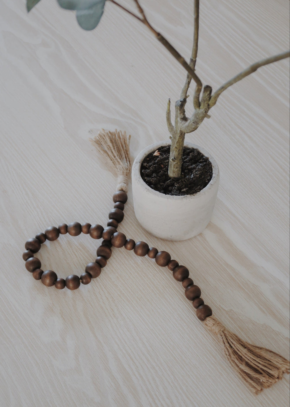 Brown Wooden Bead Rope