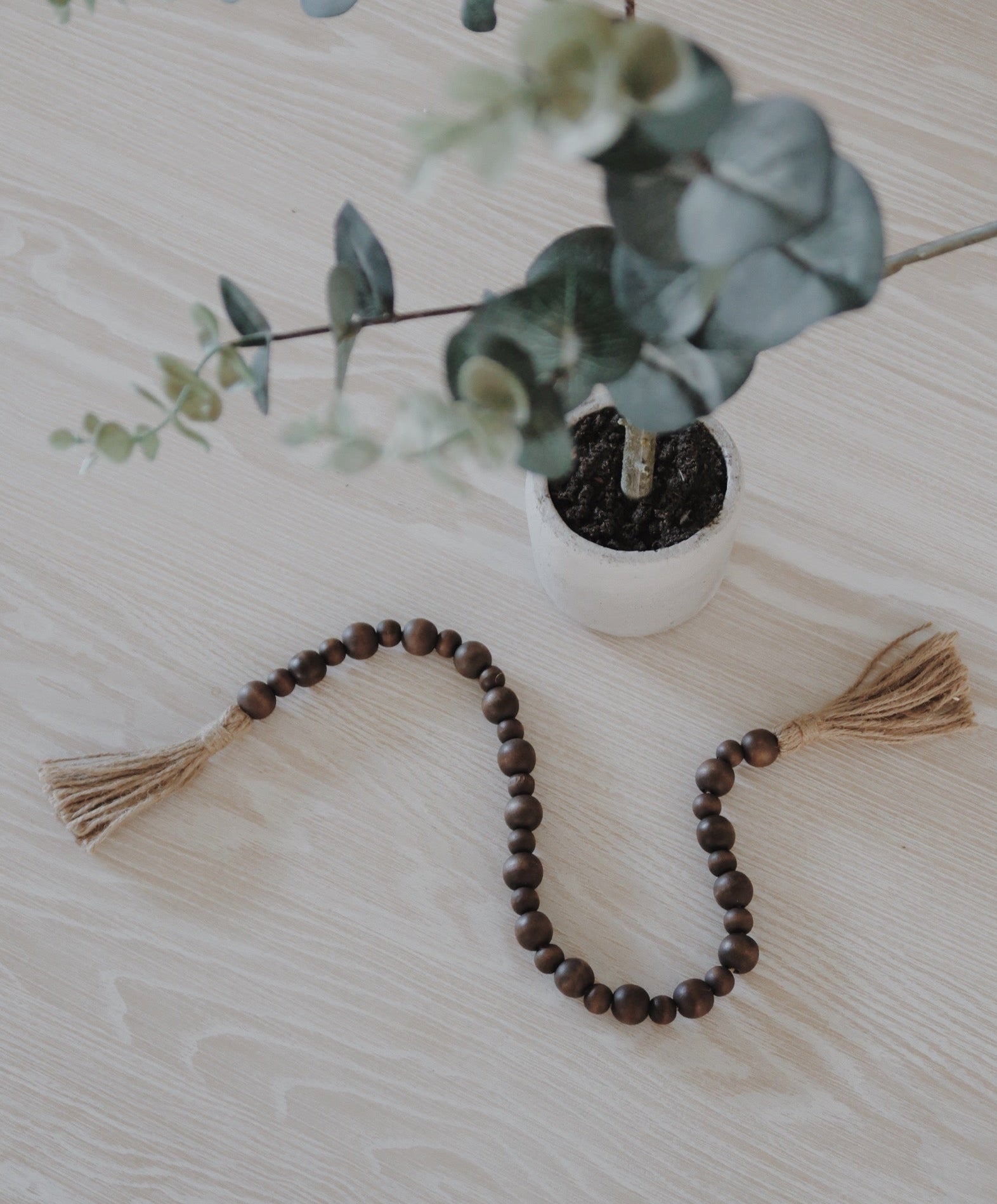 Brown Wooden Bead Rope