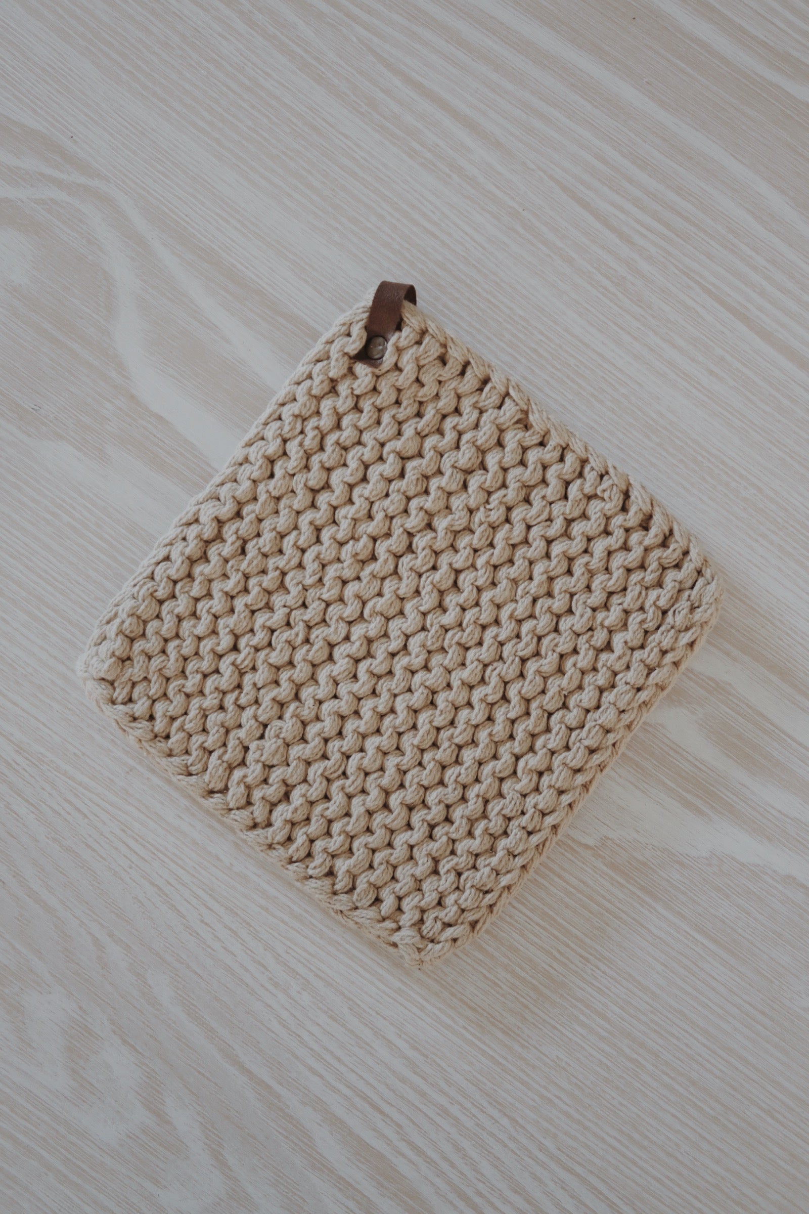 Knitted Cotton Pot Holders - 2 Colors