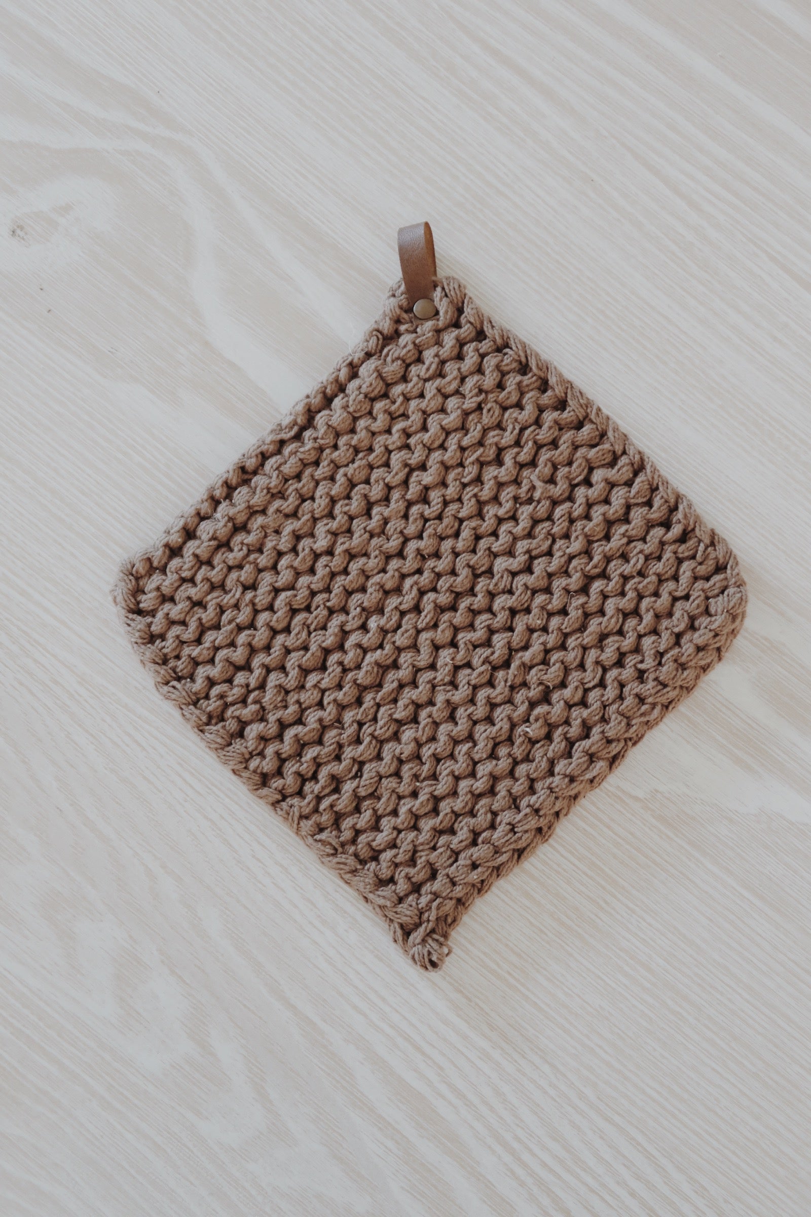 Knitted Cotton Pot Holders - 2 Colors