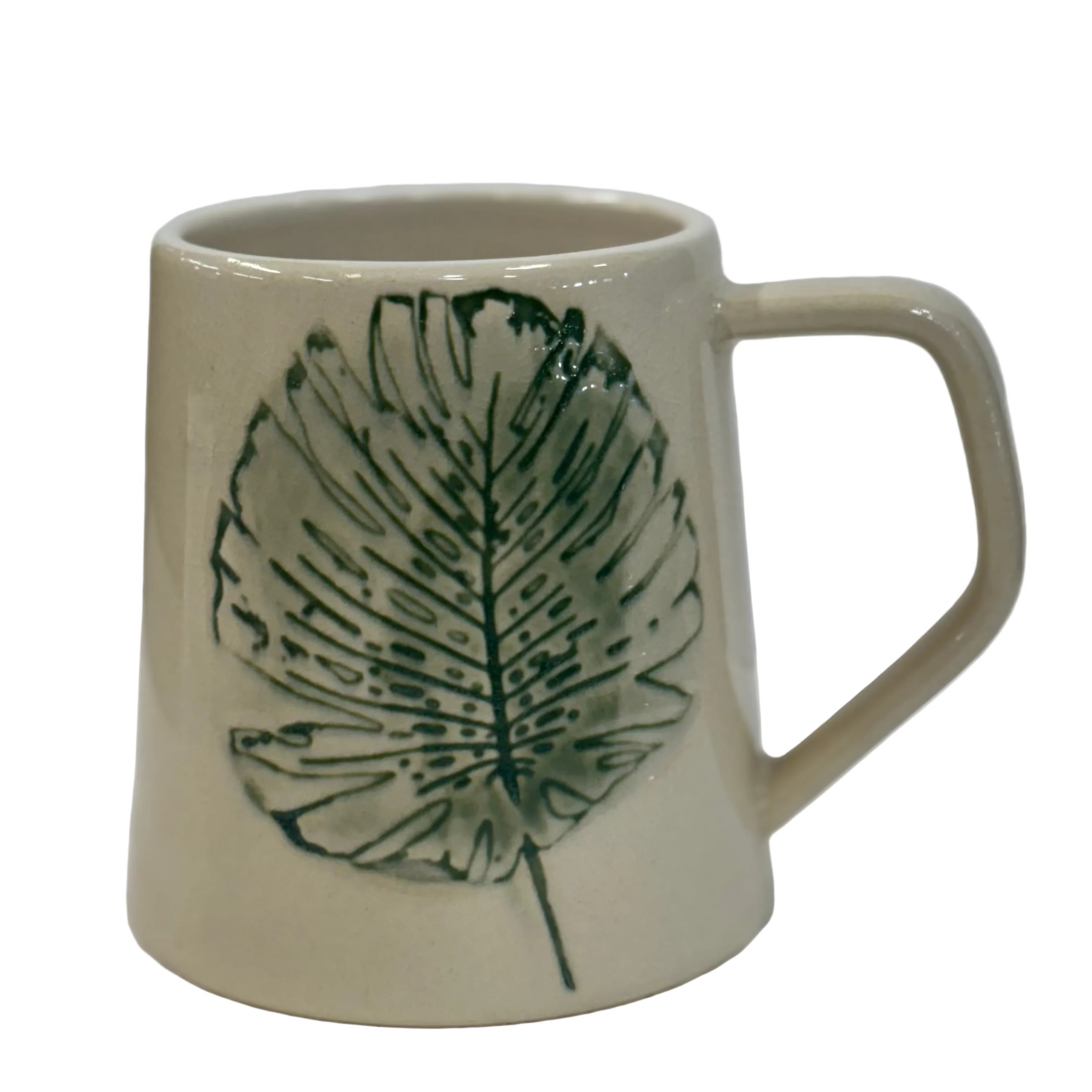 Handcrafted Leaf Stoneware Mug - 2 Styles
