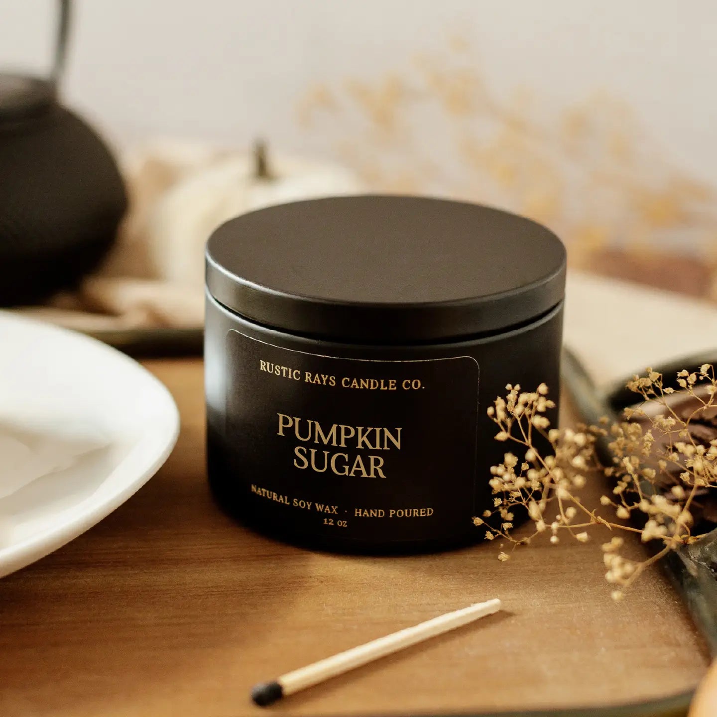 Matte Black Soy Wax Candles