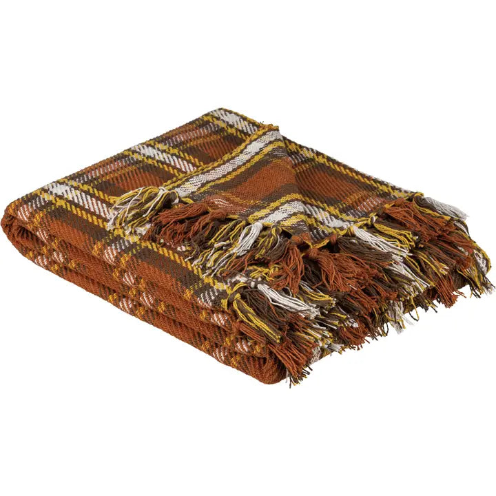 Fall Plaid Throw Blanket