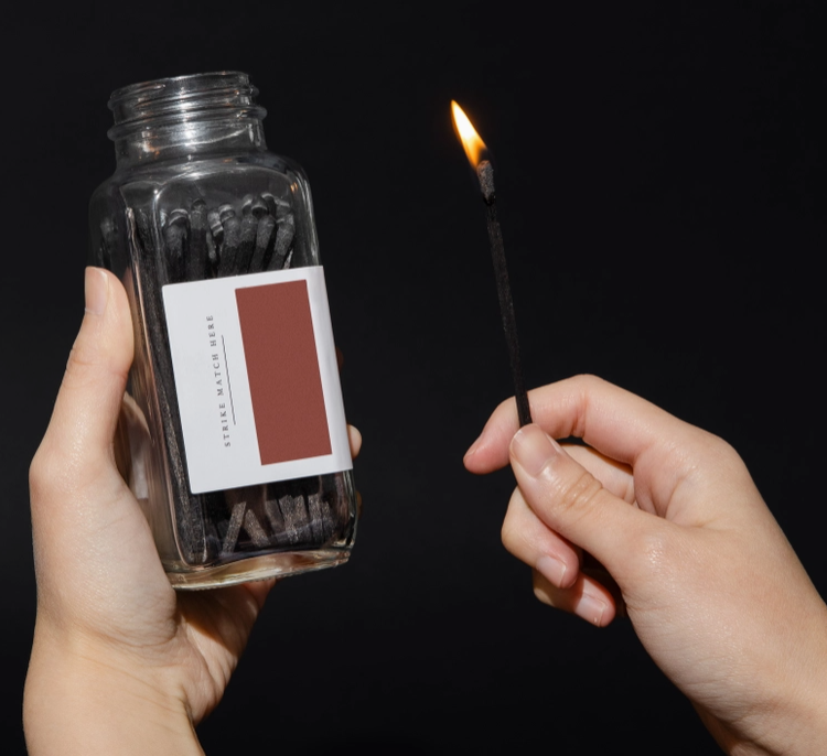 Screw Top Safety Matches with Striker - 2 Colors