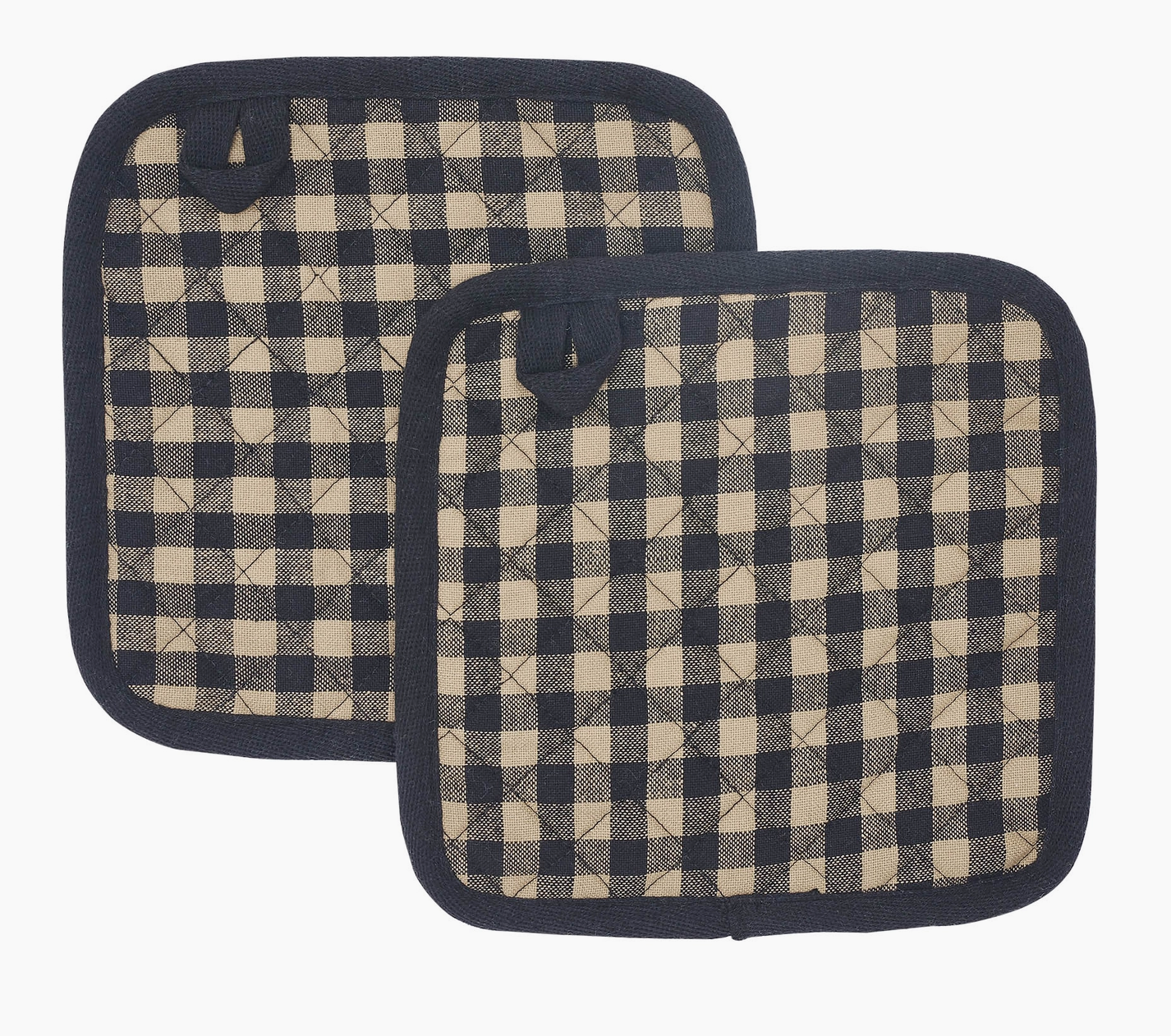 Black Check Quilted Pot Holder