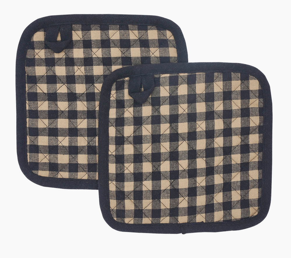 Black Check Quilted Pot Holder