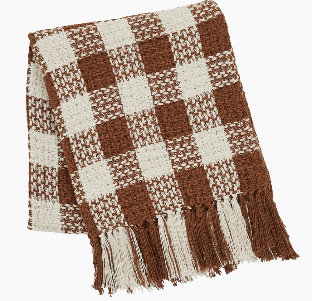 Heritage Amber Check Throw Blanket