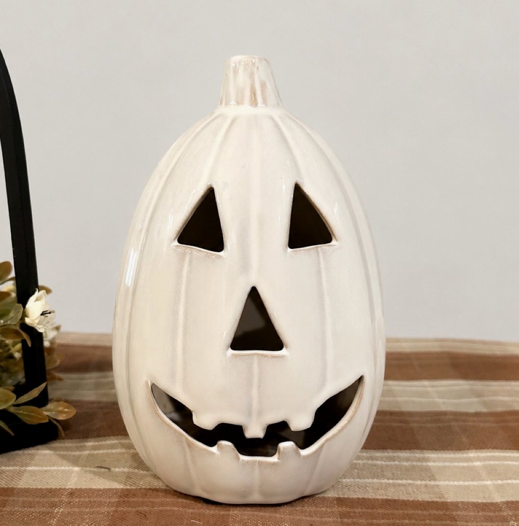 Ceramic Jack-O-Lantern Pumpkin- 2 Sizes