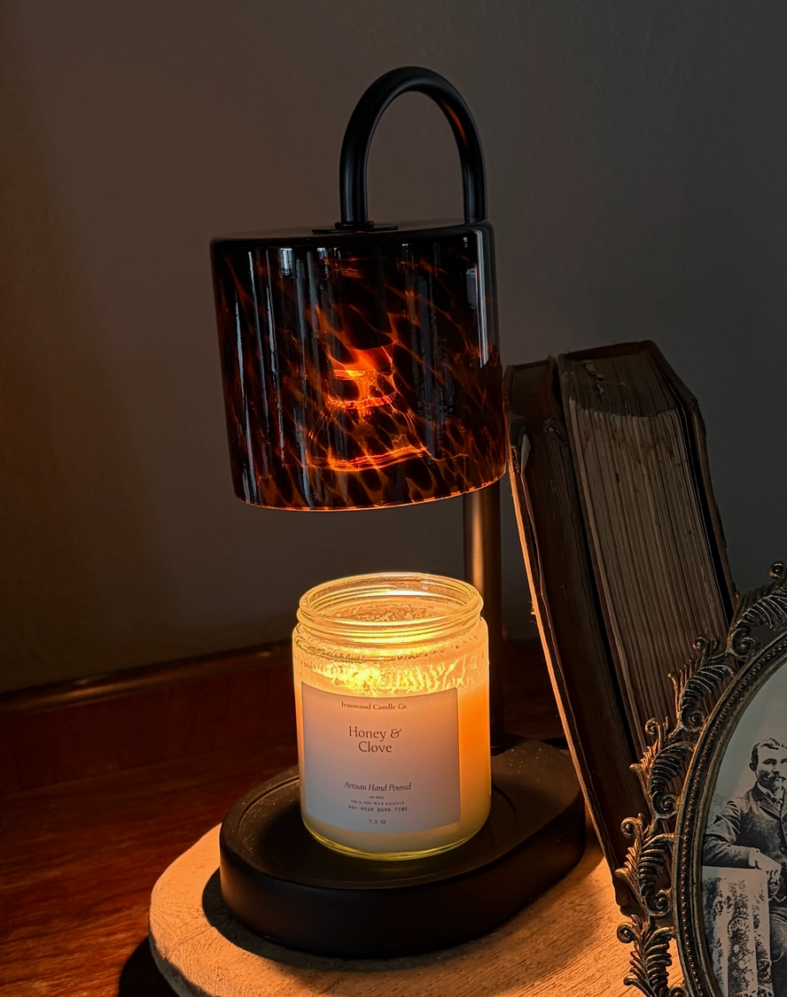 Tortoise Shell Glass Lamp Candle Warmer