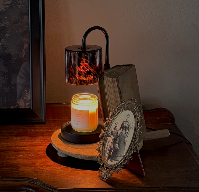 Tortoise Shell Glass Lamp Candle Warmer