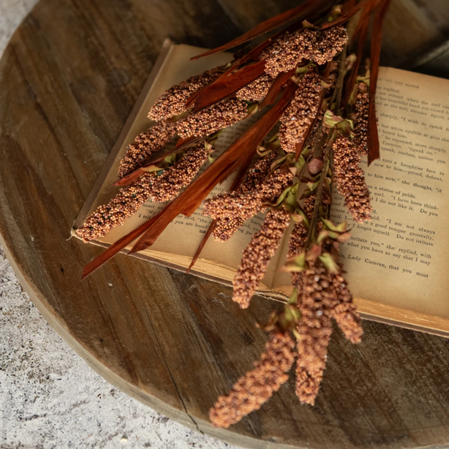 Rust Heather & Dried Grass Spray