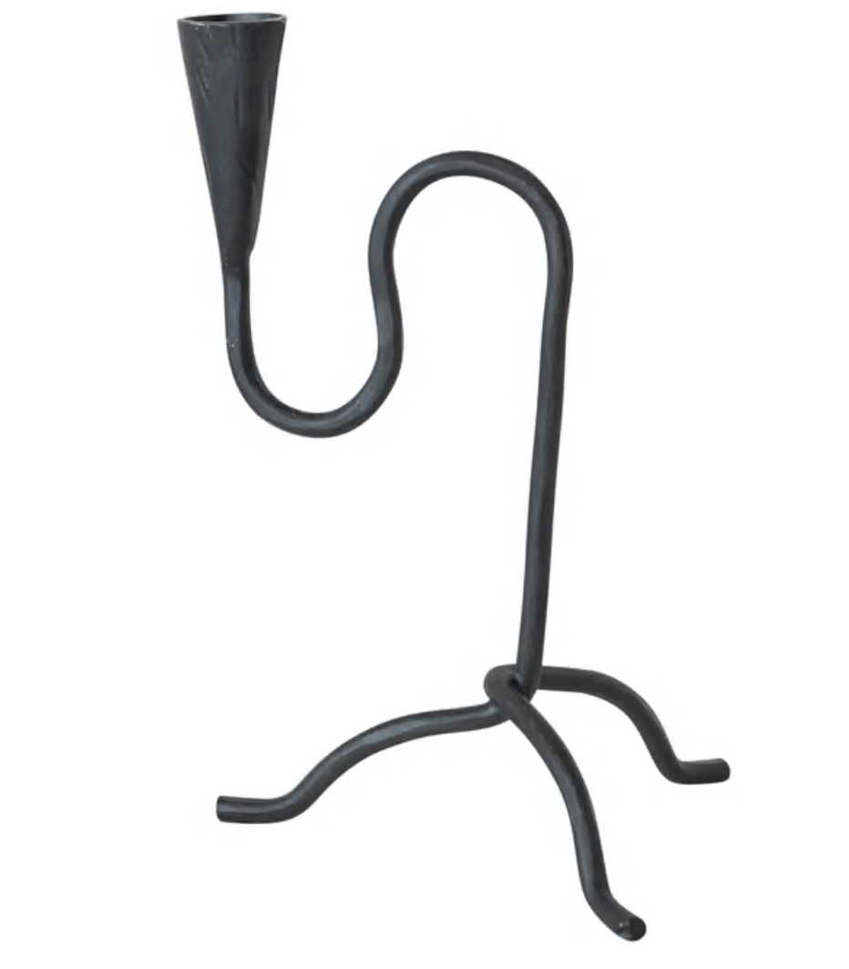 Winding Stem Iron Taper Candle Holder- 2 Sizes