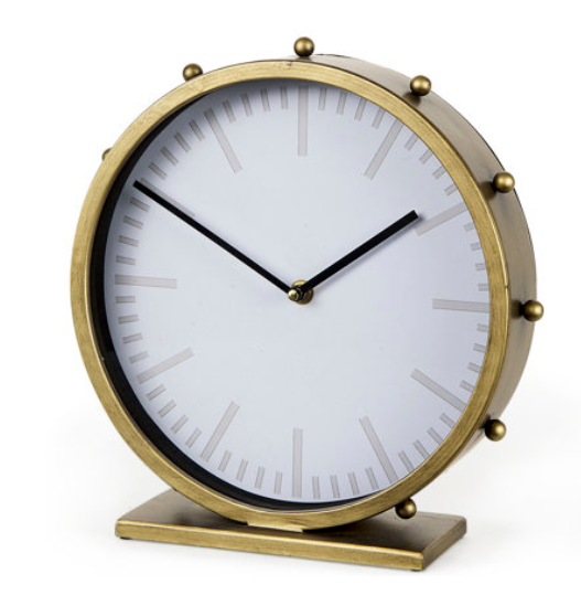 Studded Metal Table Clock