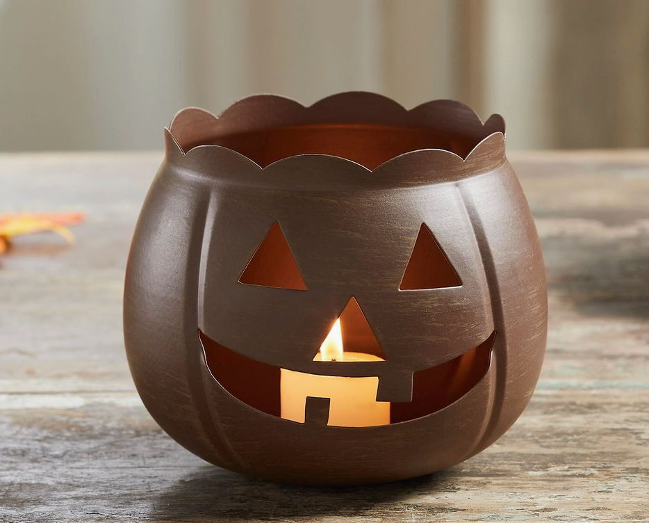Distressed Metal Jack-O-Lantern- 2 Colors, Sizes