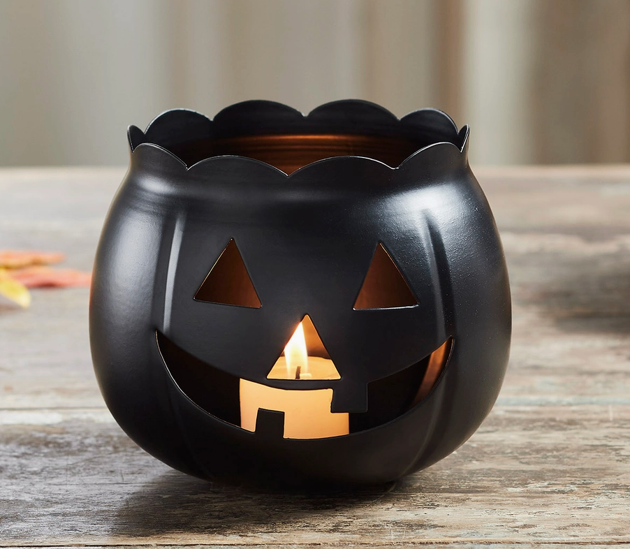 Distressed Metal Jack-O-Lantern- 2 Colors, Sizes