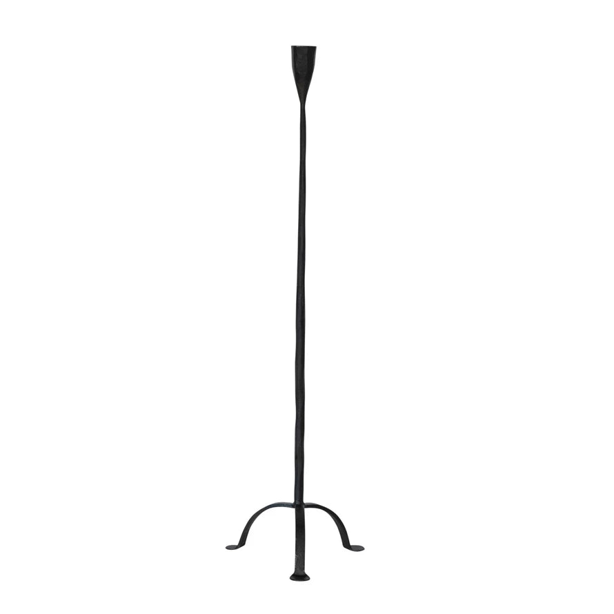 Footed Hand-Forged Cast Iron Taper Holder - 3 Sizes
