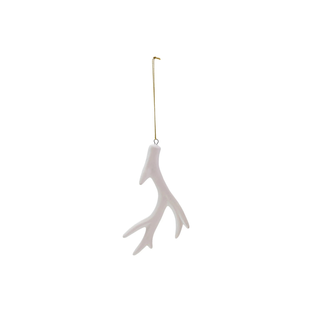 Stoneware Deer Antler Ornament