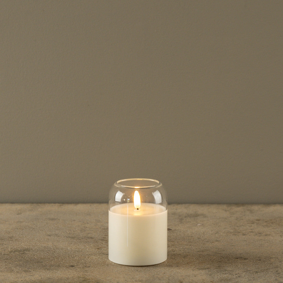 3D Flame Arched Glass Candle - 2 Colors/3 Sizes
