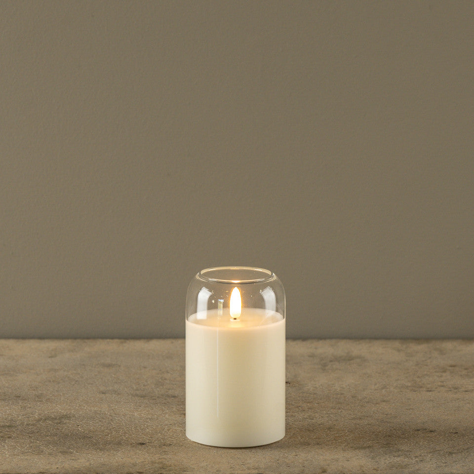 3D Flame Arched Glass Candle - 2 Colors/3 Sizes