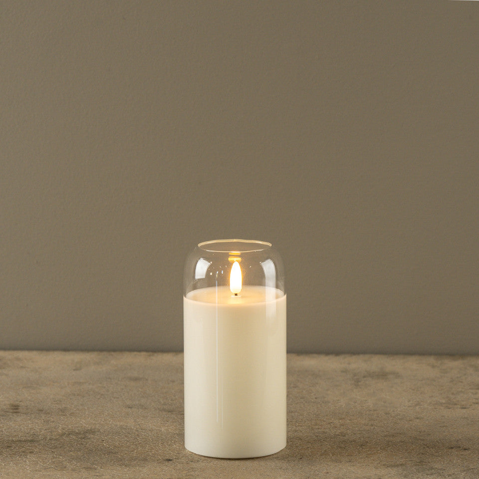 3D Flame Arched Glass Candle - 2 Colors/3 Sizes