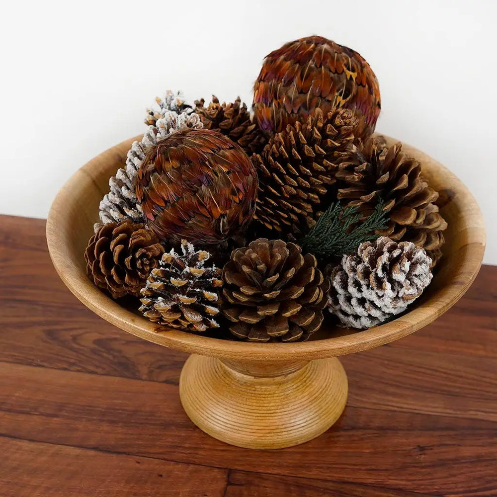 Handmade Pheasant Feather Ball Ornament - 2 Sizes