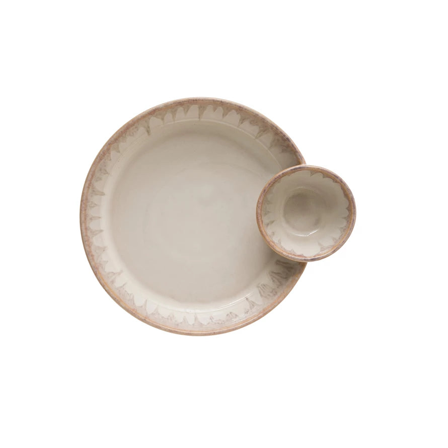 Divided Stoneware Serving Dish