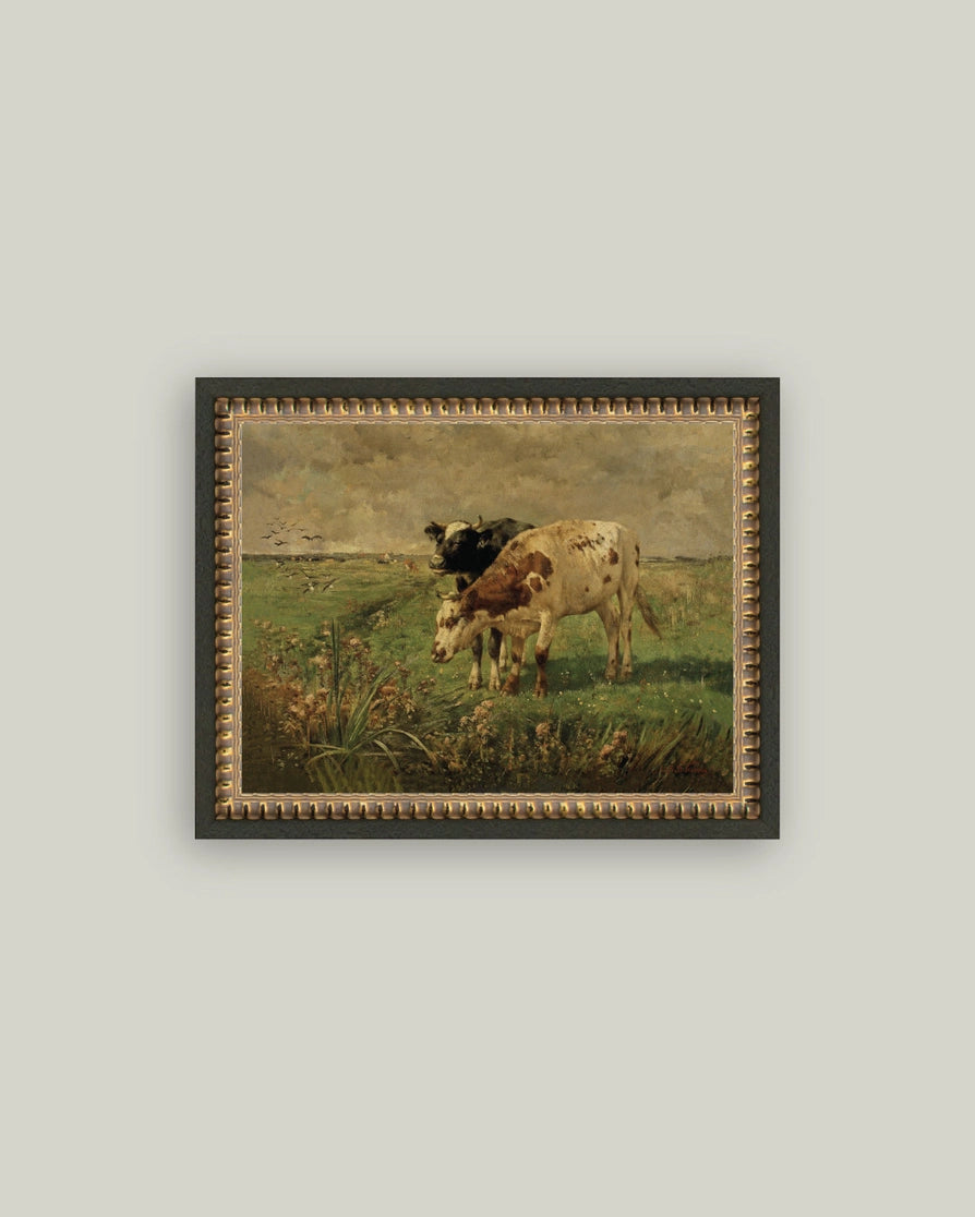 Black & Brown Cows Framed Art